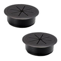 2 Pcs Desk Grommet 2" / 50 mm, Desk Hole Cover for Cables Black, Cable Grommet ABS Plastic, Desk Hole Grommet for Home & Office Pc, Detachable Cable Cord Organizer