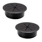 2 Pcs Desk Grommet 2" / 50 mm, Desk Hole Cover for Cables Black, Cable Grommet ABS Plastic, Desk Hole Grommet for Home & Office Pc, Detachable Cable Cord Organizer