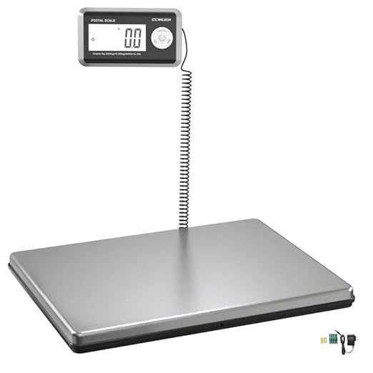 Shipping Scales 440lbs x 1.76oz Stainless Steel Large Platform,Small Business,Superlight High Accurate Postal Scales for Shipping Packages,Post Offices,Luggage Scale Battery and Adapter