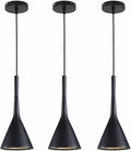 KCO Lighting Industrial Adjustable Pendant Light Black Vintage 3 Light Hanging Modern Farmhouse Mini Ceiling Pendant Light for Kitchen Island Restaurant Bar (Black & 3-Pack)