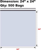 iMBAPrice Poly Mailers 24x24 Inch #8, 500-Pack – Extra-Large White Self-Seal Shipping Bags, Water Resistant Mailing Envelopes for Clothing, Blankets & Business Packaging