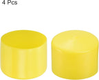 uxcell 4pcs Rubber End Caps 60mm(2 3/8") ID Vinyl Round Tube Bolt Cap Cover Screw Thread Protectors Yellow, 40mm Height