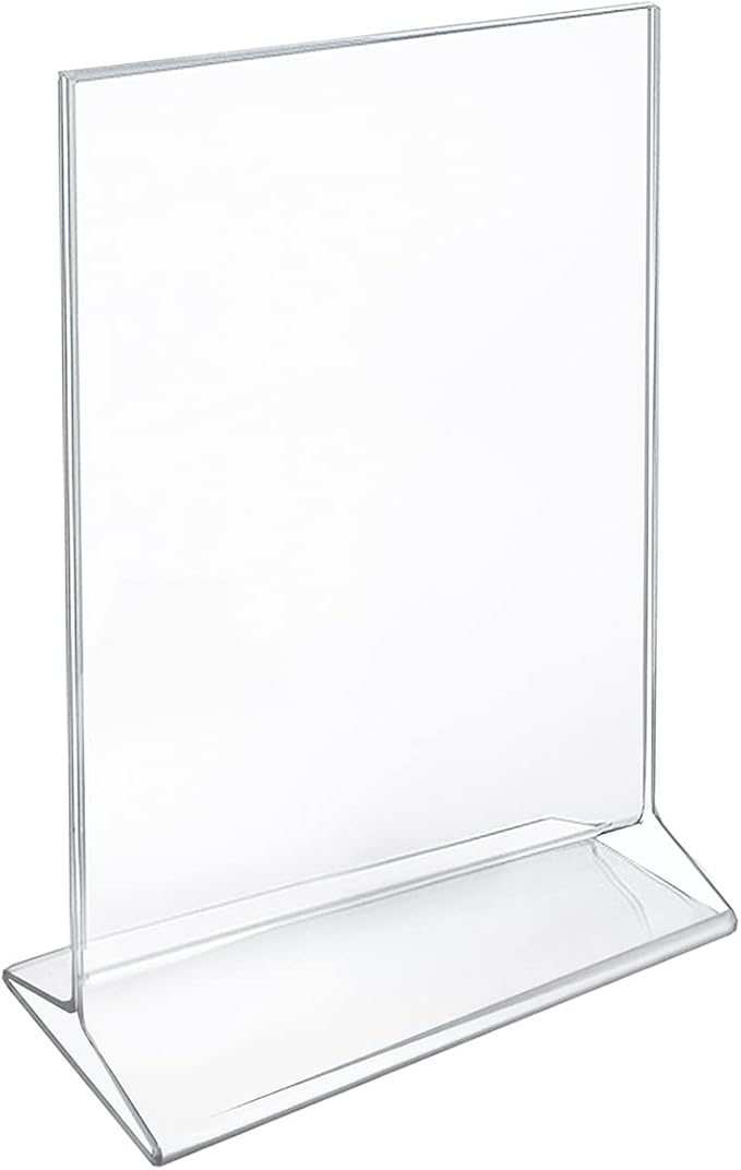 Azar 142711 5-1/2-Inch W by 8-1/2-Inch H Top-Load Acrylic Sign Holder, 10-Piece Set