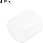 uxcell 4pcs Rubber End Caps 33mm ID Vinyl Round End Cap Cover Screw Thread Protectors Clear, 30mm Height
