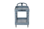 Rubbermaid Commercial Products BRUTE Heavy Duty 2-Shelf Utility/Service Cart, Large, Lipped Shelves, Ergonomic Handle, 750 lbs. Capacity, Black, for Warehouse/Garage/Cleaning/Maintenance/Stadiums