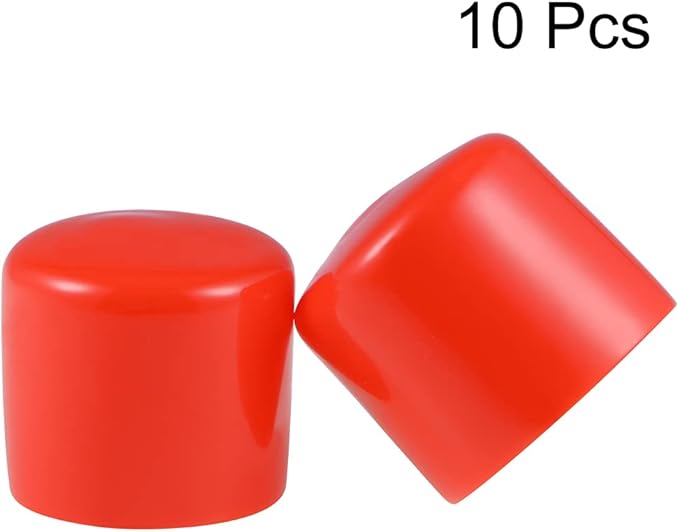 uxcell Rubber End Caps 35mm ID Round End Cap Cover Screw Thread Protectors Red 10pcs