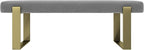 VANT Upholstered Bed Bench - Micro Suede Charcoal Grey - Burnished Brass - Contemporary Modern, Bedroom Bench Seat, Hallway, or Entryway