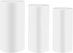Eapmic Pedestal Stands for Party, Cake Pedestal Stand, Dessert Table Display Plinth Pillars, Sculpture Display Column Decoration Cube for Wedding Birthday (White, Cylinder-3Pcs(27.56"+26"+23.62"))