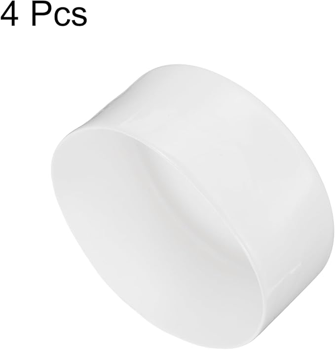 uxcell 4pcs Rubber End Caps 110mm ID Vinyl Round End Cap Cover Screw Thread Protectors White, 50mm Height