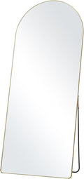 VEVOR Full Length Mirror, 71'' x 30'' Large Gold Arched Floor Mirror with Stand Aluminum Alloy Frame, Free Leaning Hanging Wall Mounted, Full Body Mirror for Bedroom Living Room