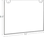 BlueValley 3 Pack Acrylic Wall Sign Holder 8.5x11 Horizontal - Clear Plastic Flyer, Document & Poster Frame for Office, Restaurants, Classrooms, Trade Shows - Wall Mounted Display with Screws & Adhesive Tape
