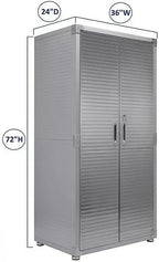 Heavy Duty Storage Solid Stainless Steel Cabinet with Lockable, Adjustable Shelf, Metal Garage Organizer (Granite, 36" W x 24" D x 72" H)