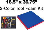 5S Tool Box Shadow Foam Organizers (2 Color) FITS Craftsman Model# 113668 (16.5" x 36.75", Blue Top/Red Bottom)…