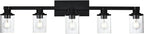 Yaohong 5-Light Kitchen Track Light Fixtures Ceiling Vanity Lights Black, Bathroom Track Lighting Kit with Ajustable Heads, Modern Wall Ceiling Tracking Light for Hallway Shop
