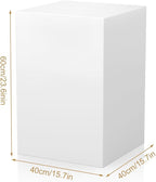 Cube Display Pedestal Stand for Bridal Shop, Square White Display Risers Columns, Party Event Decor Platform Base Tables for Boutiques Wedding Birthday Party Exhibition (15.7*15.7*23.6in)
