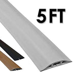 Electriduct D-2 Low Profile Rubber Duct Cord Cover Floor Cable Protector - 5 Feet - Gray (Raw Rubber Material)