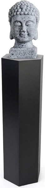 Displays2go Hexagonal Pedestal Display, Laminate, 42-inch Tall - Black (SMHEXPD42BLK)