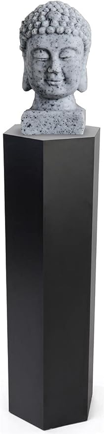 Displays2go Hexagonal Pedestal Display, Laminate, 42-inch Tall - Black (SMHEXPD42BLK)