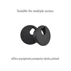 HAHIYO 2Pcs 1.38Inch/35mm Black ABS Plastic U-Shaped Desk Grommet Wire Grommet Cable Management Cord Hole Cover Desk Wire Hole Insert Wire Organizer for Computer Office Home School Equipment Systems