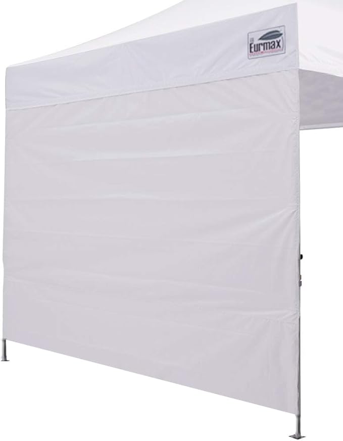 Eurmax USA Instant Canopy SunWall 10FT Pop Up Canopy Wall Sidewall with Horizontal Strap ONLY,1 Pack Sidewall(White)
