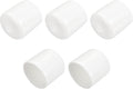 uxcell 5pcs Rubber End Caps 25mm ID Vinyl PVC Round Tube Bolt Cap Cover Screw Thread Protectors White