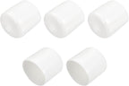 uxcell 5pcs Rubber End Caps 25mm ID Vinyl PVC Round Tube Bolt Cap Cover Screw Thread Protectors White