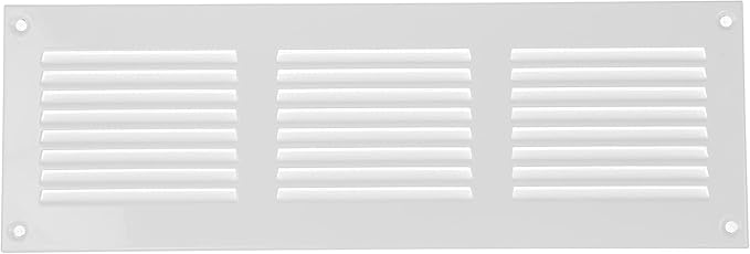 Repa Market 5-Pack 12x4 Inch Air Vent Cover/White Galvanized Steel Louvered Grill Cover with Mesh Screen/Wall or Ceiling Vent/Durable Flush Mount HVAC Register for Indoor and Outdoor Ventilation