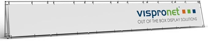 Vispronet Horizontal A-Frame Banner Stand – 3ft x 21ft Aluminum Outdoor Banner Holder, Portable Display for Promotional & Sporting Events, Sideline Accessories, Frame Only