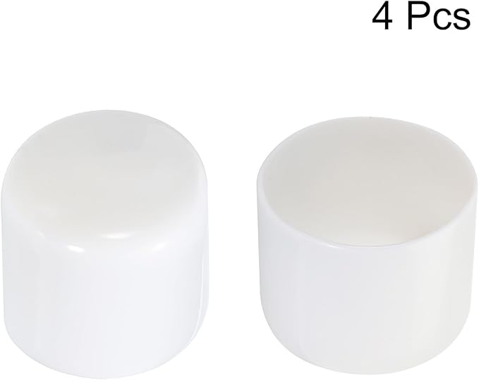 uxcell 4pcs Rubber End Caps 60mm ID Vinyl Round Tube Bolt Cap Cover Screw Thread Protectors White, 40mm Height