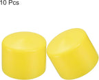 uxcell 10pcs Rubber End Caps 55mm(2 3/16") ID Vinyl Round End Cap Cover Screw Thread Protectors Yellow