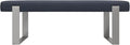 VANT Upholstered Bed Bench - Ribbed Midnight Blue - Brushed Nickel - Contemporary Modern, Bedroom Bench Seat, Hallway, or Entryway