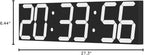 Digital Wall Clock, Oversize Led Digital Clock with Auto Dimmer, Huge Countdown Timer with Remote Control, 27" Wide Led Display, 6 Digits, Wall Mount, Date and Temperature (White)