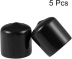 uxcell 5pcs Rubber End Caps 22mm ID Vinyl Round Tube Bolt Cap Cover Screw Thread Protectors Black