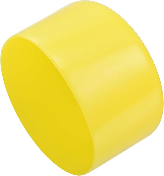 uxcell 4pcs Rubber End Caps 70mm(2 3/4") ID Vinyl Round Tube Bolt Cap Cover Screw Thread Protectors Yellow, 40mm Height