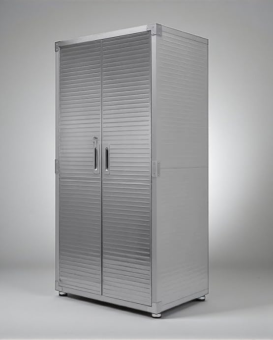 Heavy Duty Storage Solid Stainless Steel Cabinet with Lockable, Adjustable Shelf, Metal Garage Organizer (Granite, 36" W x 24" D x 72" H)