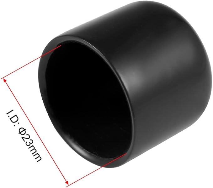 uxcell 5pcs Rubber End Caps 23mm ID Vinyl Round Tube Bolt Cap Cover Screw Thread Protectors Black