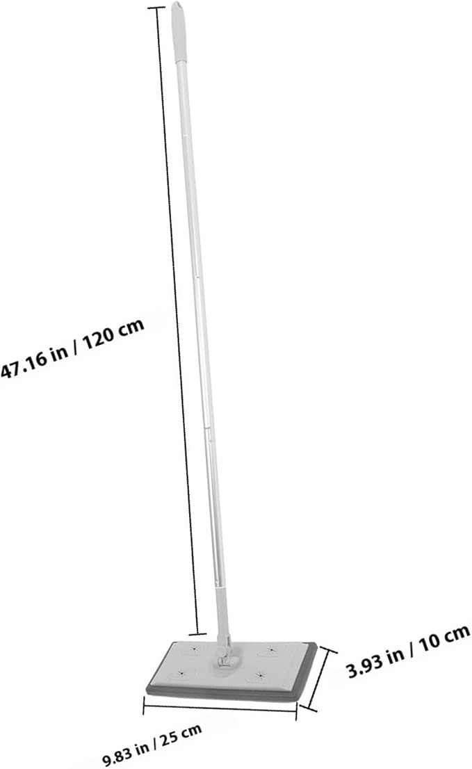 Adjustable Aluminum Alloy Dust Mop with 3-Section Telescopic Pole, Microfiber Flat Floor Mop for Hardwood and Tile Floors, Heavy Duty Gray Electrostatic Cleaning Tool for