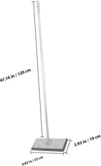 Adjustable Aluminum Alloy Dust Mop with 3-Section Telescopic Pole, Microfiber Flat Floor Mop for Hardwood and Tile Floors, Heavy Duty Gray Electrostatic Cleaning Tool for