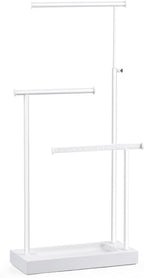 SRIWATANA Jewelry Organizer Stand, Extra Tall Jewelry Display Necklace Holder, Gift Idea (White)