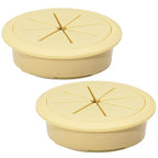 2 Pcs Desk Grommet 2-3/8" / 60 mm, Desk Hole Cover for Cables Beige, Cable Grommet ABS Plastic, Desk Hole Grommet for Home & Office Pc, Detachable Cable Cord Organizer