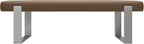 VANT Upholstered Bed Bench - Vintage Leather Cognac - Brushed Nickel - Contemporary Modern, Bedroom Bench Seat, Hallway, or Entryway
