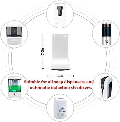2PCS Wall Mounted Soap Dispenser Drip Tray, Stand, Bracket, Water Tray,Detergent Cup Holder,Prevent Dripping and Spraying (White)