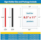 Magnetic Sign Holder Wall Mount 8.5 x 11, Plastic Door Display Frame for Fridge Window, 2Pack