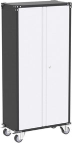 Metal Garage Storage Cabinet with Wheels, 71" H×32" W×16" D Metal Storage Cabinet with 5 Adjustable Shelves,Pegboard and Lockable Doors for Garage Home Office Utility Room,Required Assembly