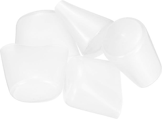 uxcell 4pcs Rubber End Caps 38mm(1.5 Inch) ID Vinyl Round End Cap Cover Screw Thread Protectors Clear, 40mm Height