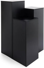 Displays2go Set of 3 Portable Pedestals for Floor, 12.5" Square Top - Black (WDCUBEBLK03)