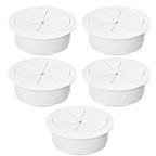 5 Pcs Desk Grommet 2" / 50 mm, Desk Hole Cover for Cables White, Cable Grommet ABS Plastic, Desk Hole Grommet for Home & Office Pc, Detachable Cable Cord Organizer