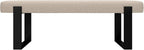 VANT Upholstered Bed Bench - Faux Merino Wool Cream - Matte Black - Contemporary Modern, Bedroom Bench Seat, Hallway, or Entryway