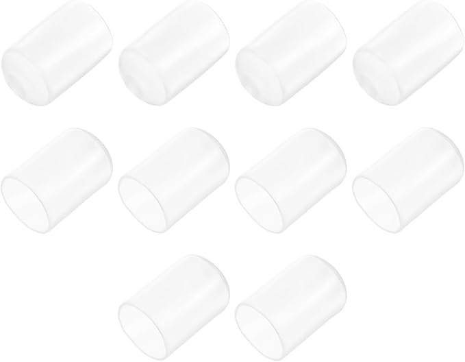 uxcell 10pcs Rubber End Caps Protective Caps 20mm ID Vinyl Round End Cap Cover Screw Thread Protectors Clear