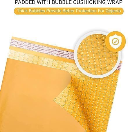 Small Kraft Bubble Mailers 5x10 inch #00 | Self Seal Padded Envelopes | Cushioned Bubble Mailer | Usable Size 5x9 | Lightweight mailing Shipping Bags For Package | 500 Pack Bulk | Made In USA
